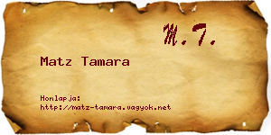 Matz Tamara névjegykártya